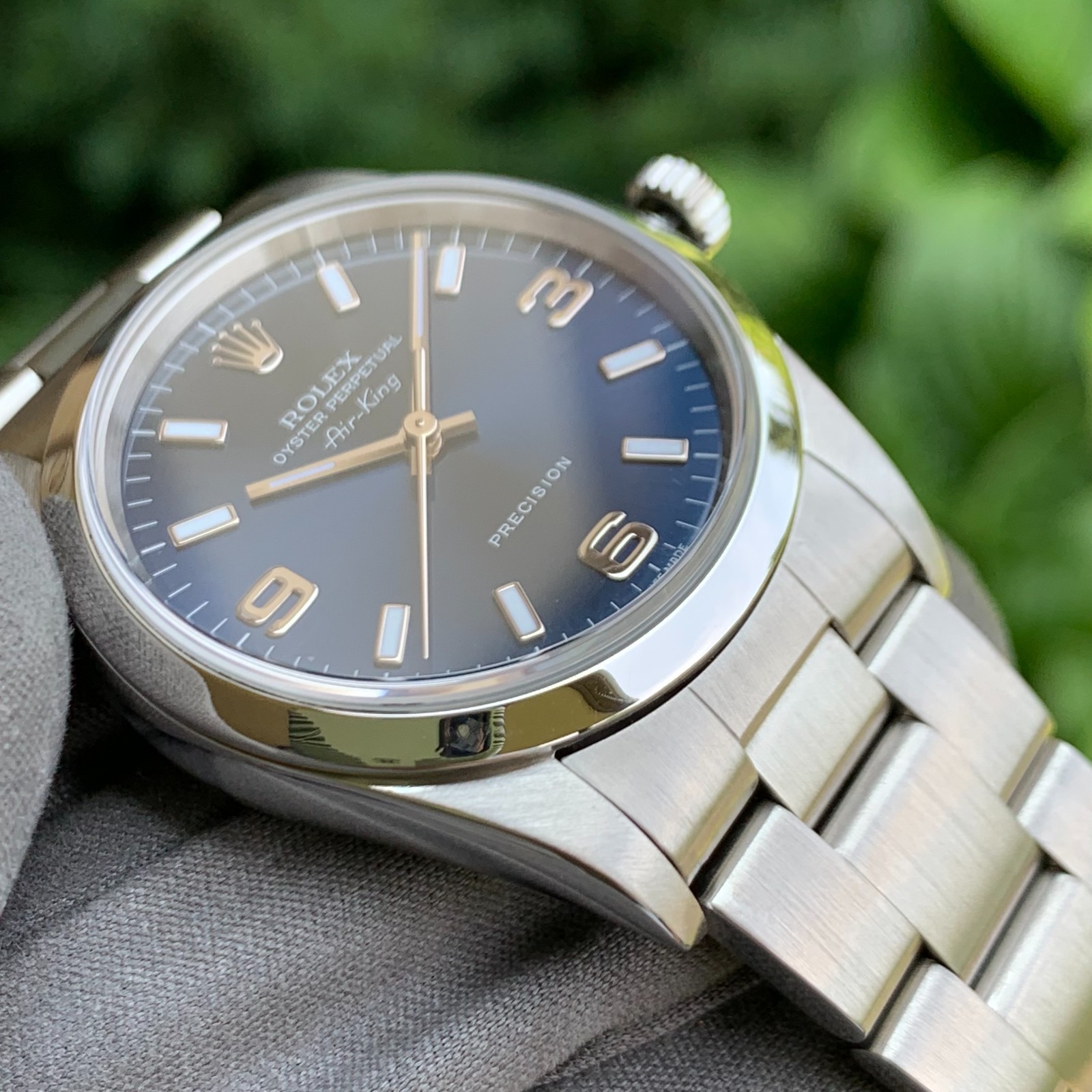 2004 Rolex Air-King Oyster Perpetual 14000M Blue Dial Automatic Watch – Mint