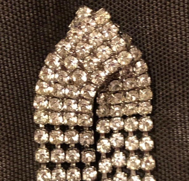 Elo7 Strass Crystals Rhinestone Tassel Dangling Chandelier Earrings