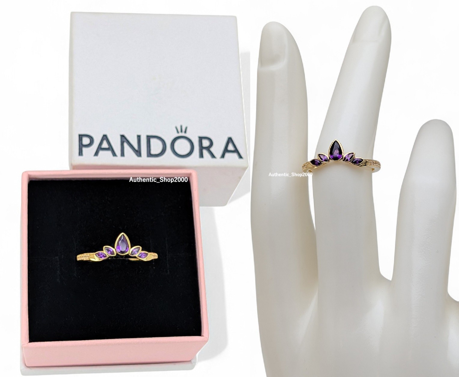 New 100% Authentic PANDORA 14K G P Disney Frozen Queen Anna Tiara Ring 164135C01
