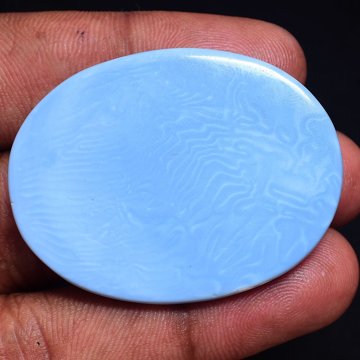 81.00 Cts Natural Blue Opal 45mmx34mm Oval Cabochon Pendant Size Loose Gemstone