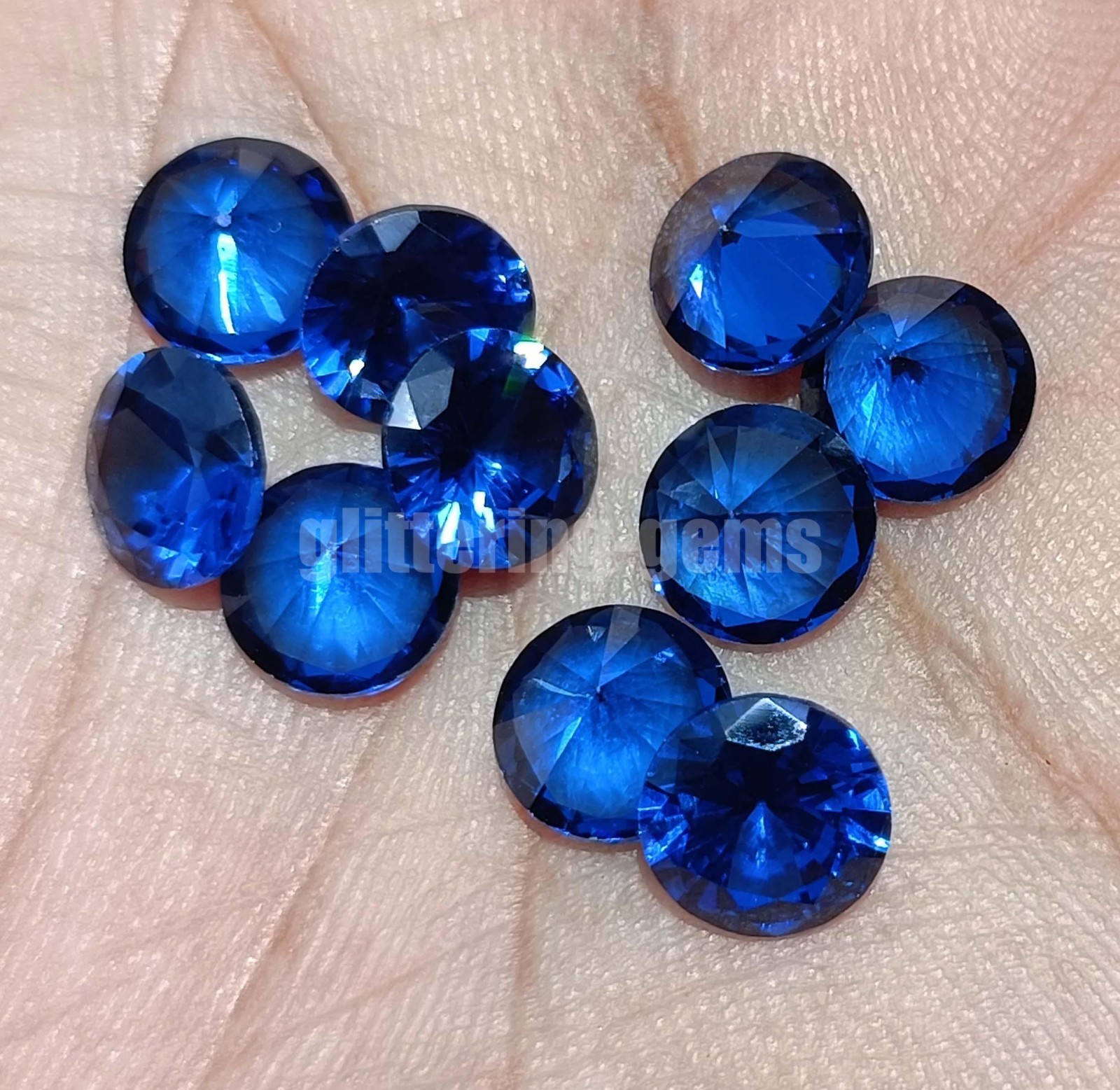 Natural Blue Sapphire Round Shape 10 PCS 8mm Lot IGL Certified Loose Gems 6JHK