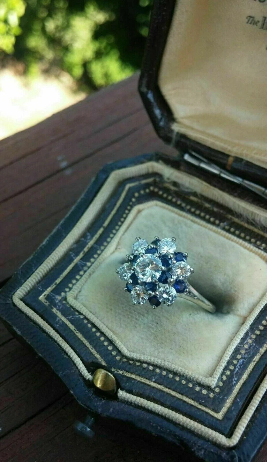 2.50 Ct Round Cut Natural Sapphire Diamond Wedding Ring 14K Solid White Gold 6