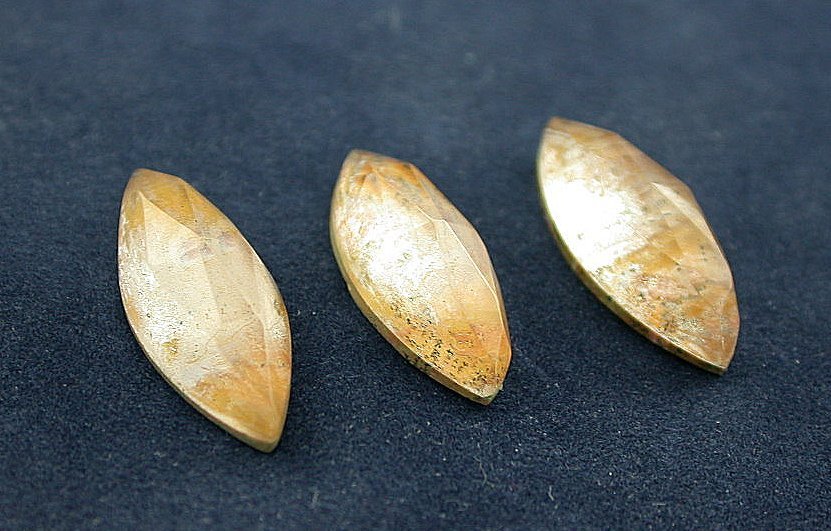 ONE 20×8 20mm x 8mm Marquise Picture Jasper Quartz Doublet Top Facet Cabochon