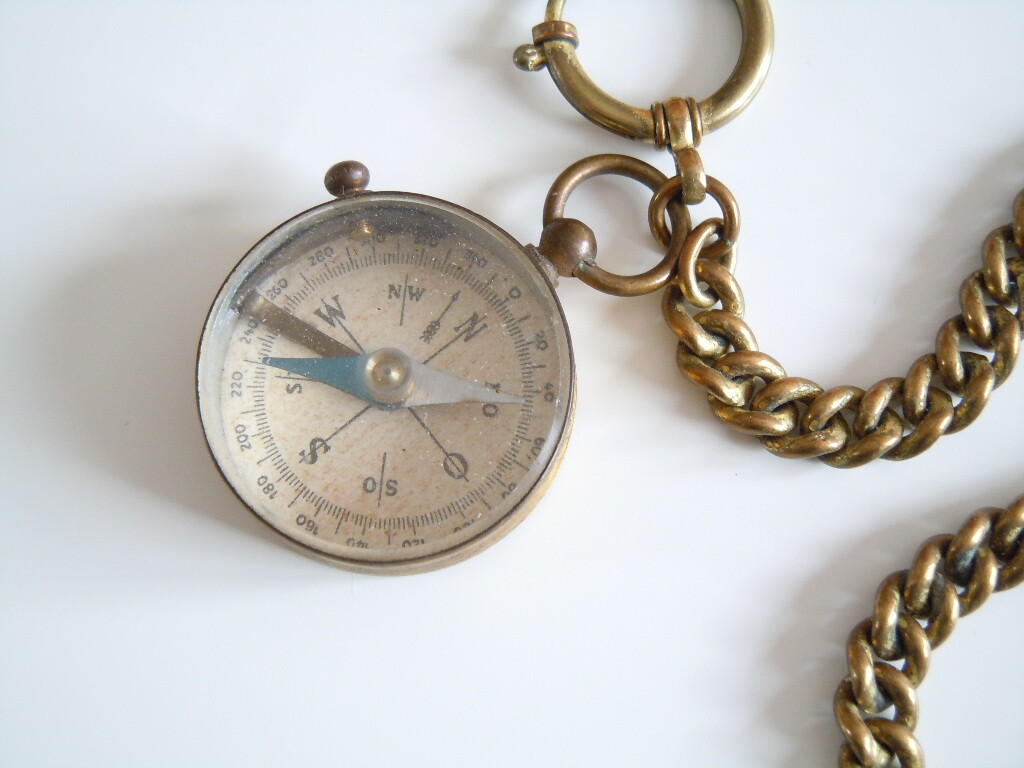 Watch Chain Pocket Compass Pendant 42.0 G/25.5 Cm