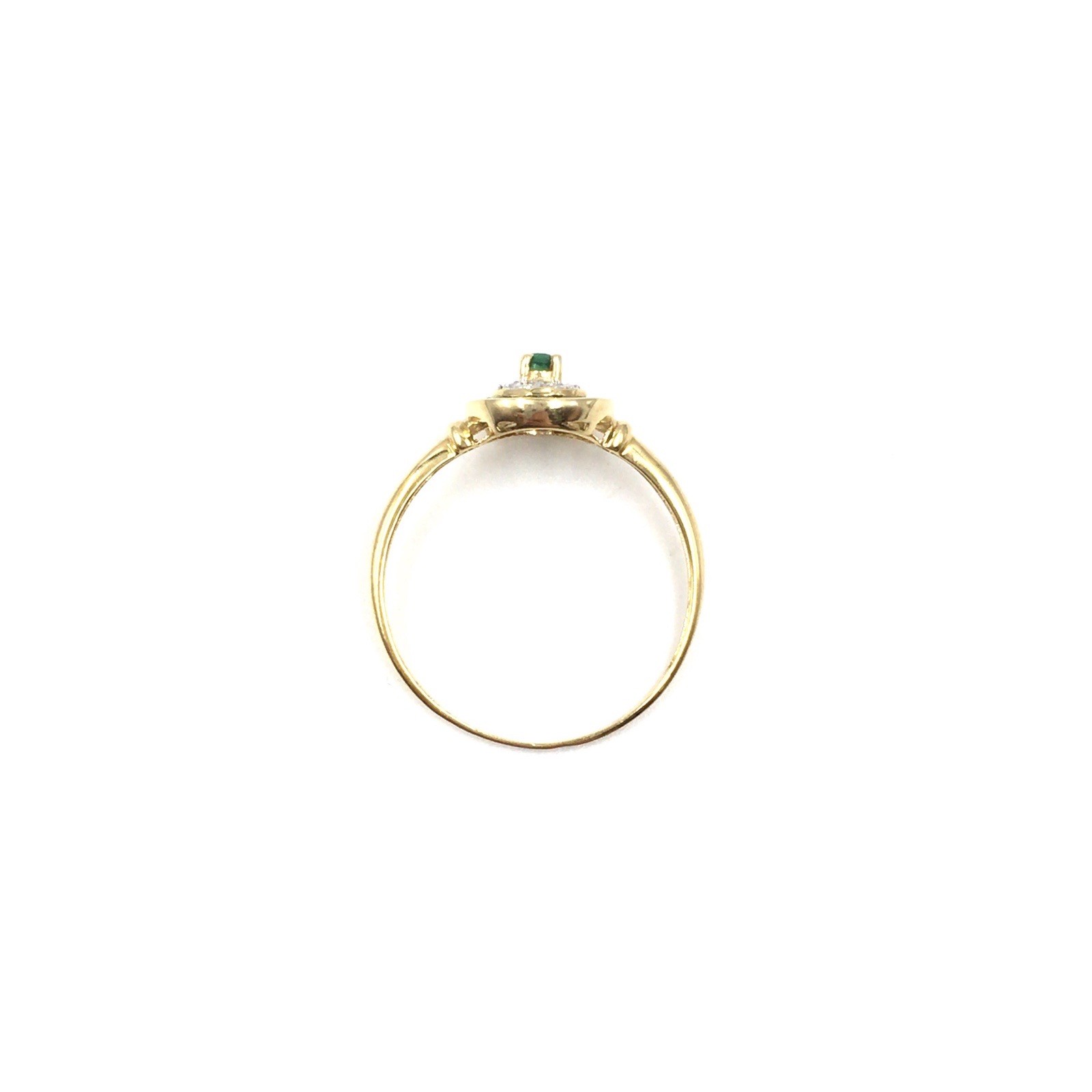 18ct yellow gold ring emerald in the style of Art Deco 750 gold jewelry 19.1mm/60