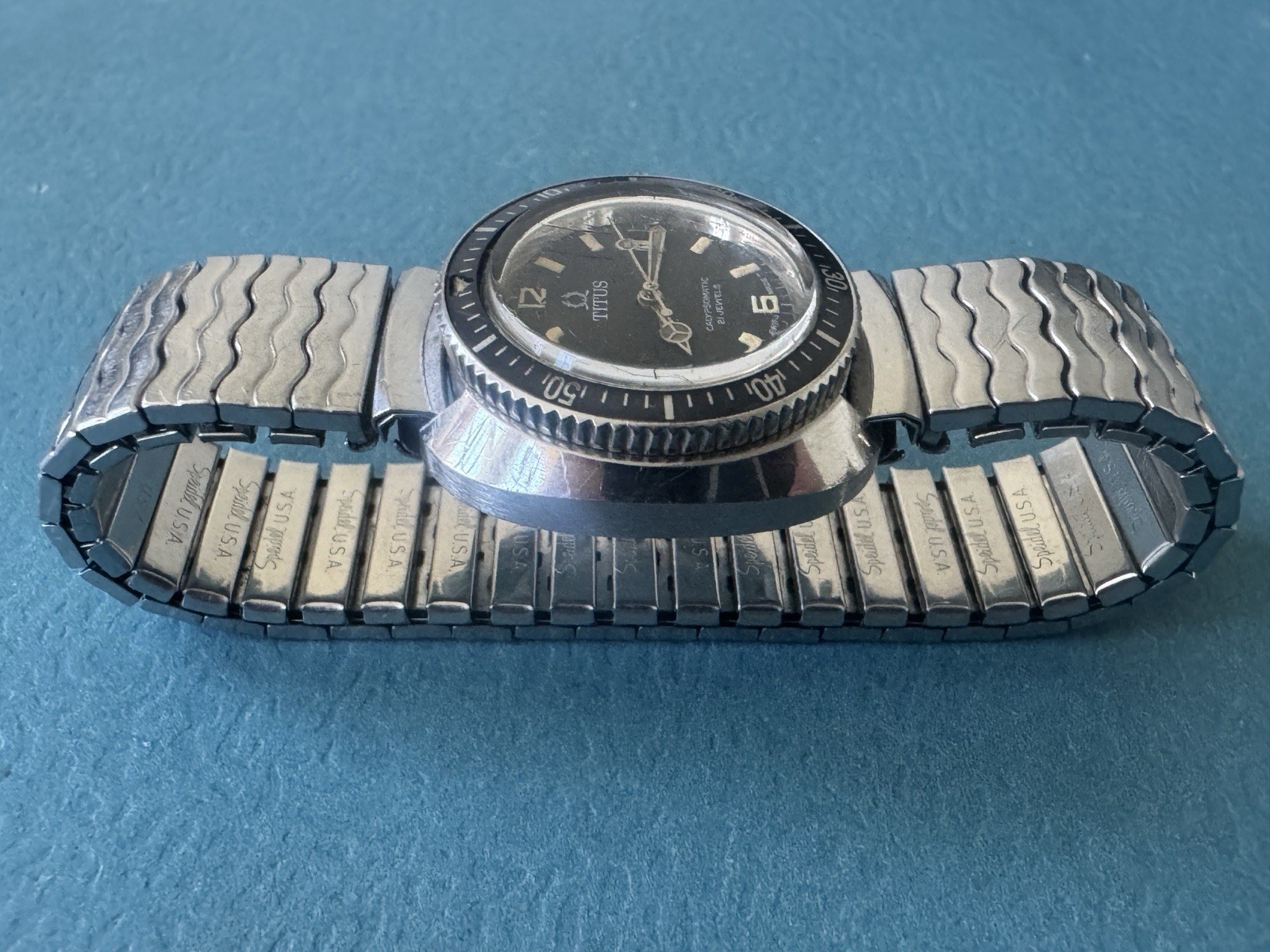 VINTAGE 1960s SOLVIL TITUS CALYPSOMATIC DIVER WATCH 21J AUTO STUNNING TROPICAL