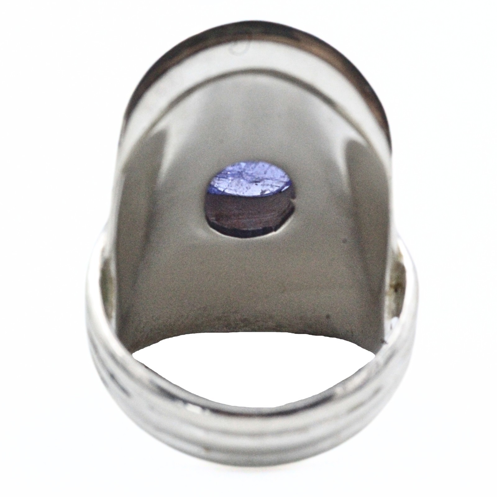 Statement Signed Sterling Silver Lavander Tourmaline Cocktail Ring Sz 7.