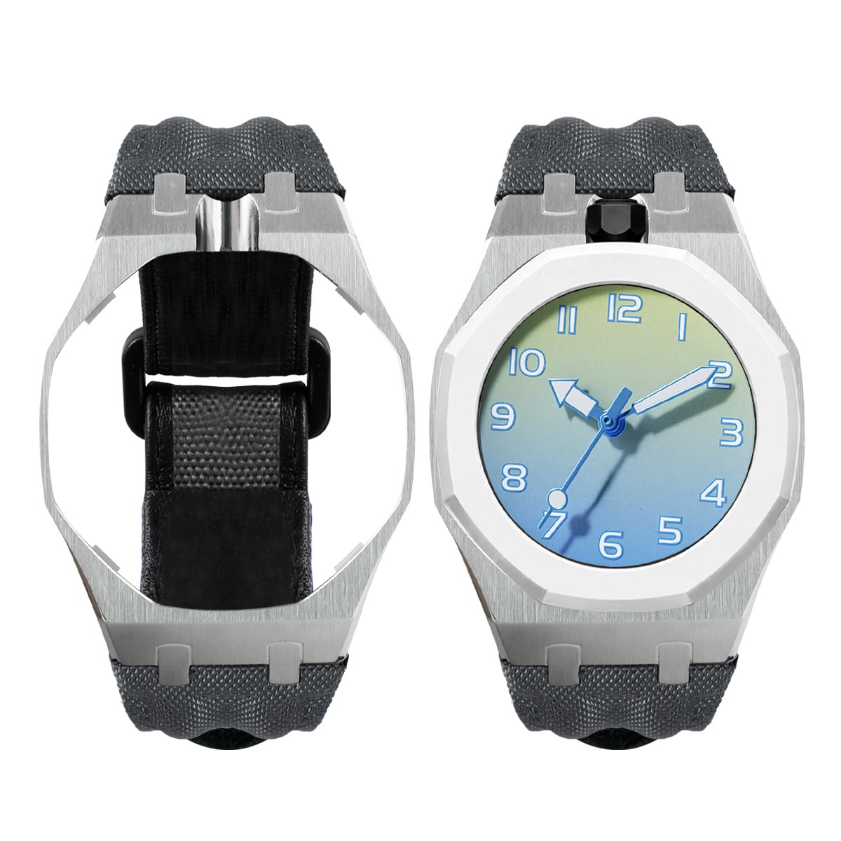 Stainless Steel Case Nylon Band Mod Kit for Swatch Royal Pop Watch Wrist Strap