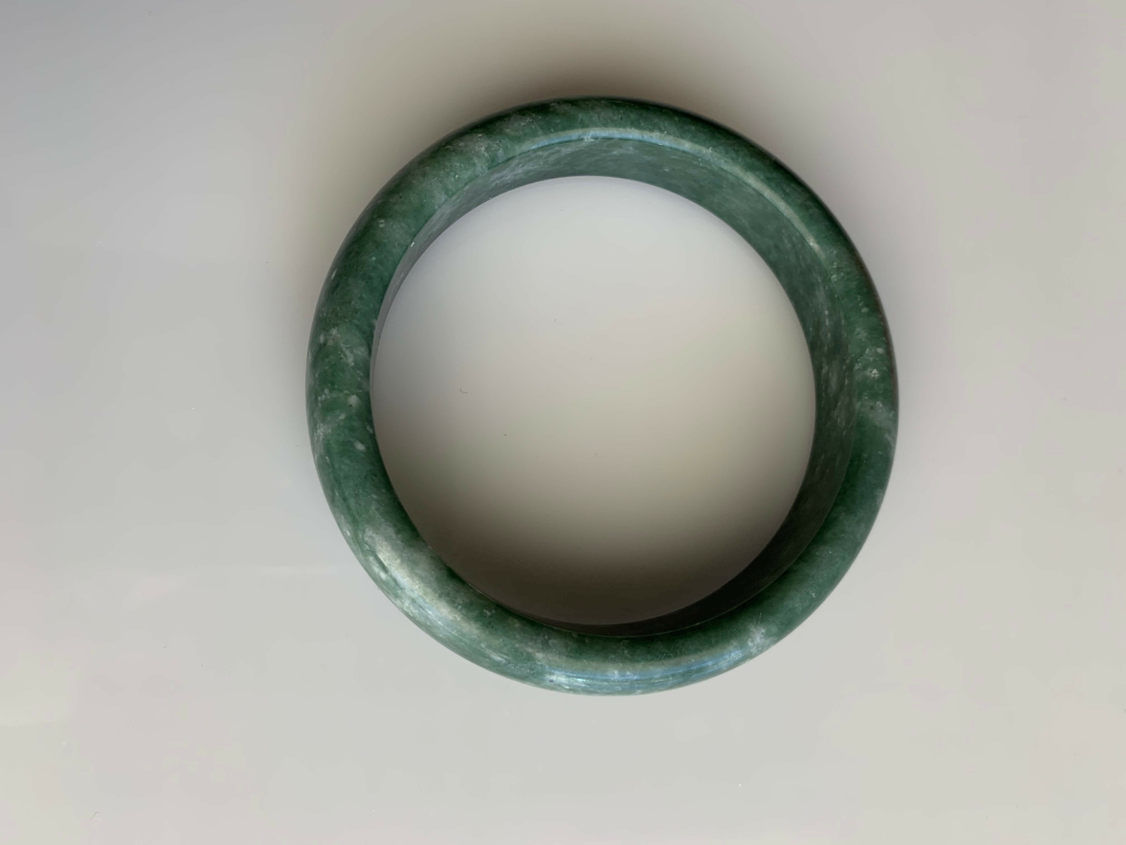 Beautiful Natural Real Chinese Green Jade Bangle Bracelet Emerald Green 61mm