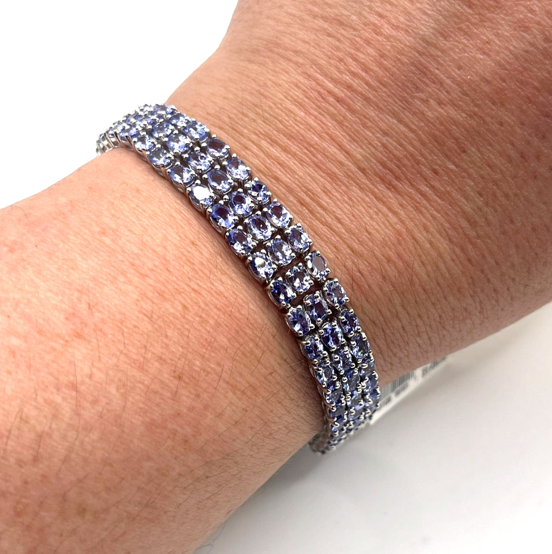 Effy Bracelet Tennis Sz 7 Tanzanite 3 Strand Purple Sterling 925 NEW MSRP $1,450