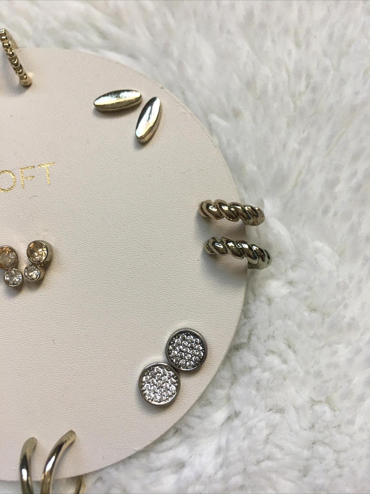 Ann Taylor Loft Gold Silver Studded Earring Set