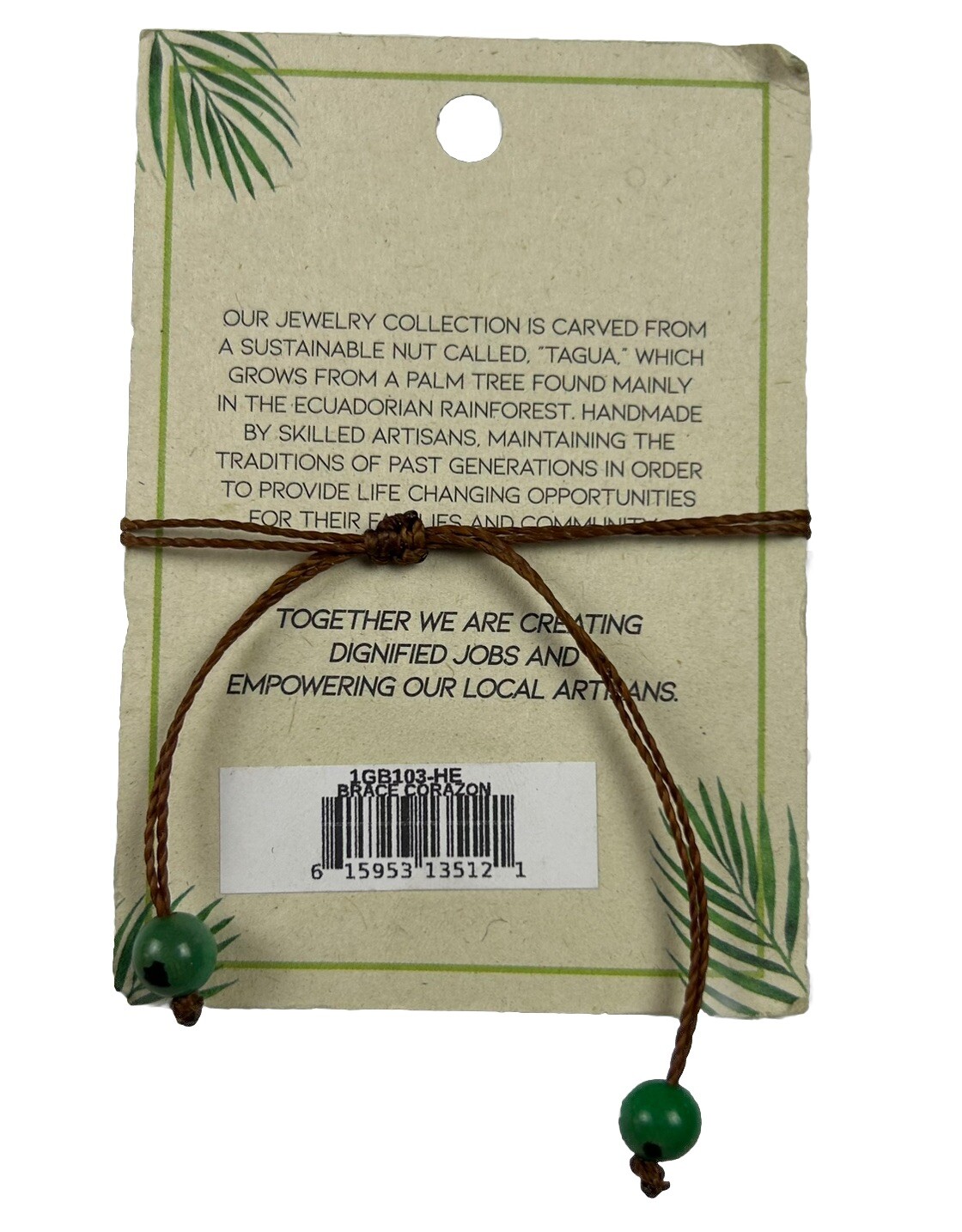 Fair Trade Tagua Nut Organic Bracelet Jewelry (Sustainable & Eco-Friendly)