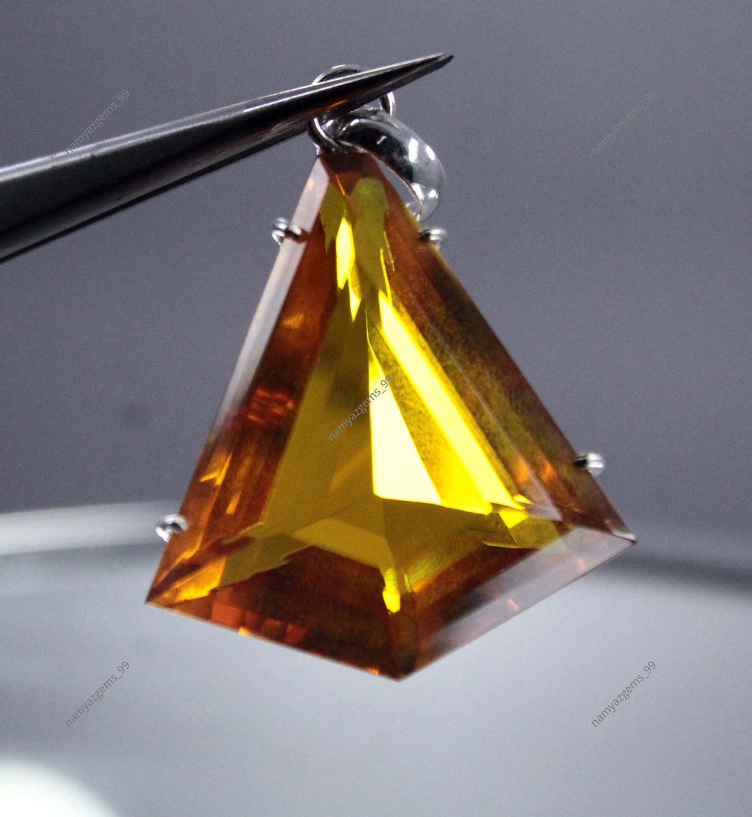 58.85 Ct Natural Imperial Topaz Loose Gemstone 925 Sterling Silver Pendant Fancy