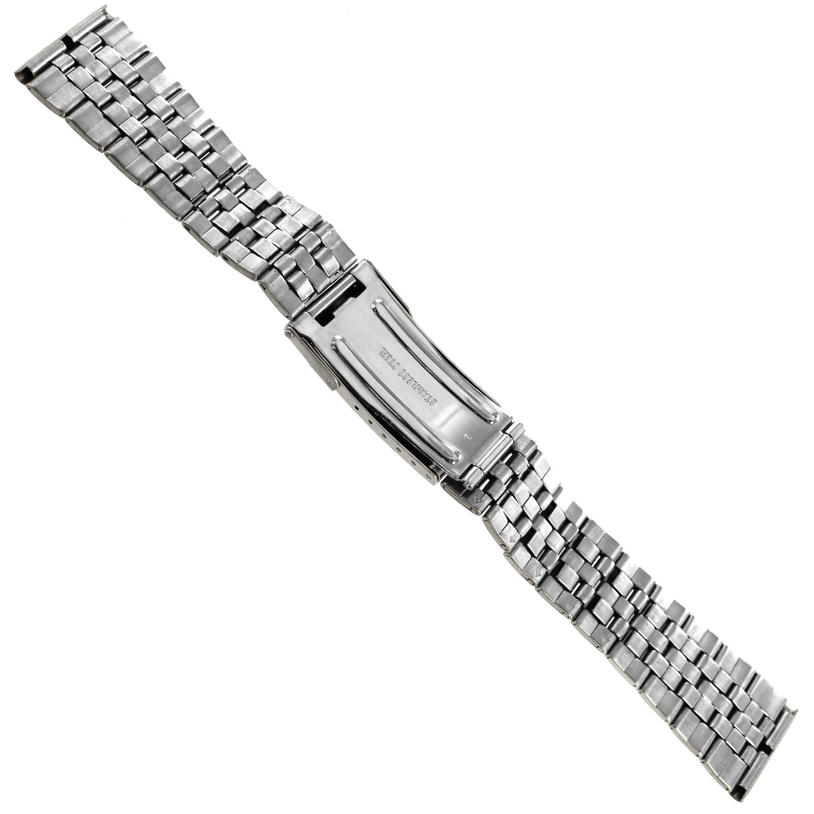 18mm Morellato Silver Tone Stainless Steel Safety Fold Over Clasp Watch Band