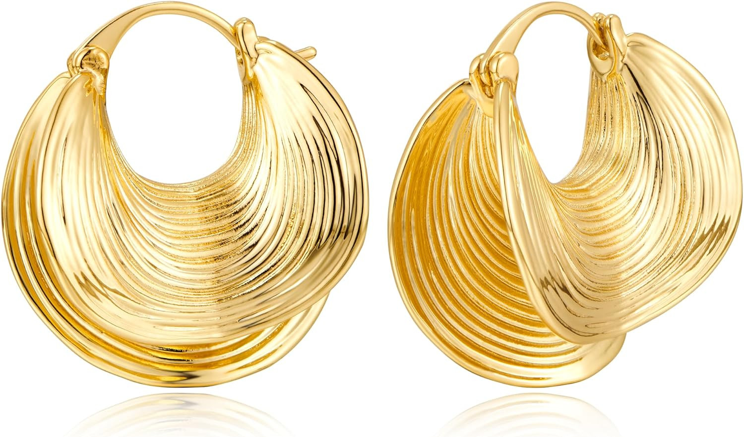 Chunky Gold Hoop Earrings for Women Gold Plated Statement Huggie Hoops Trendy Me