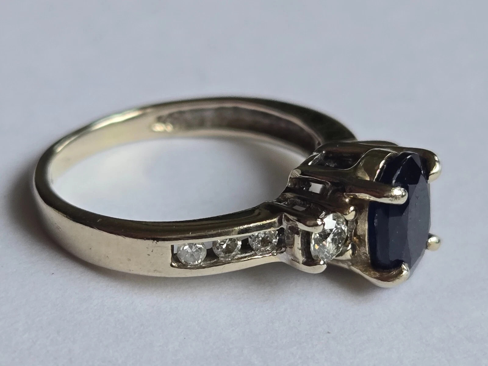 3.50 Ct Oval Cut Natural Sapphire Diamond Engagement Ring 14K Solid White Gold 5