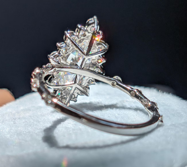 4.80Ct Marquise-Cut EF/VS1 Lab Grown Diamond Engagement Ring Set Platinum 950