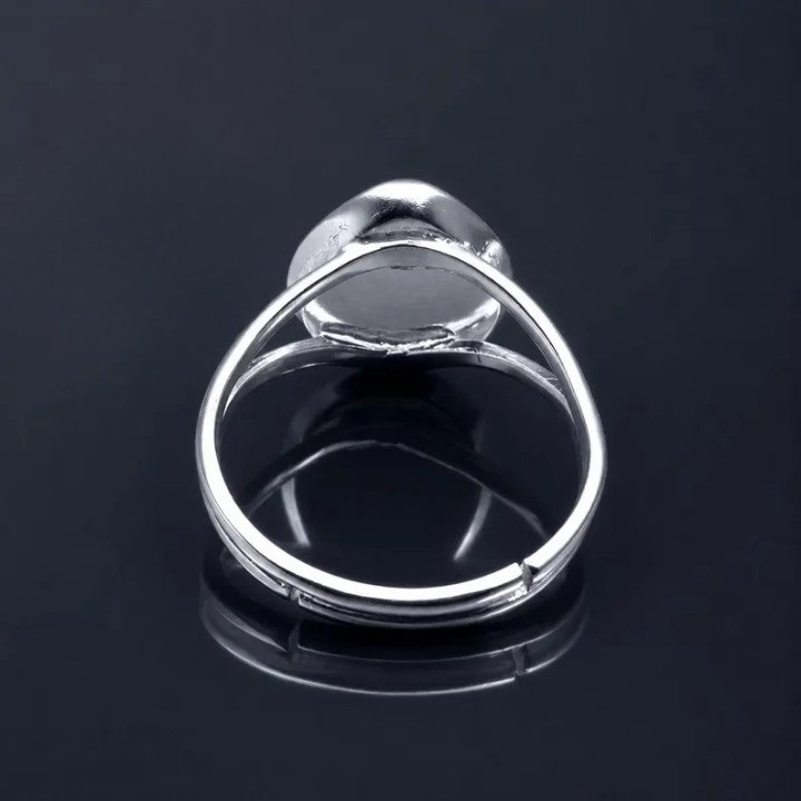 925 Sterling Silver Adjustable 7x9mm Pear Bezel Ring Split Shank Handmade
