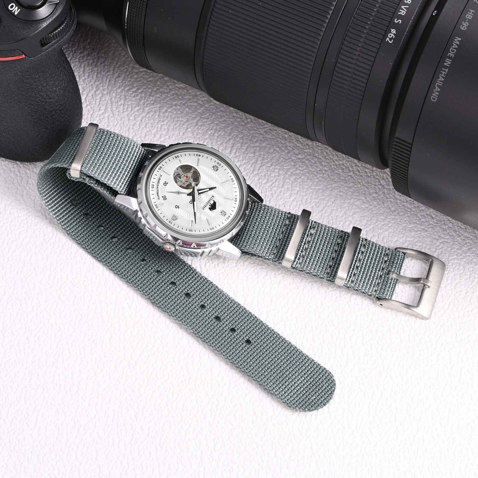BISONSTRAP Nylon Watch Band One Pieces Watch Strap 18mm 20mm 22mm Breatheble