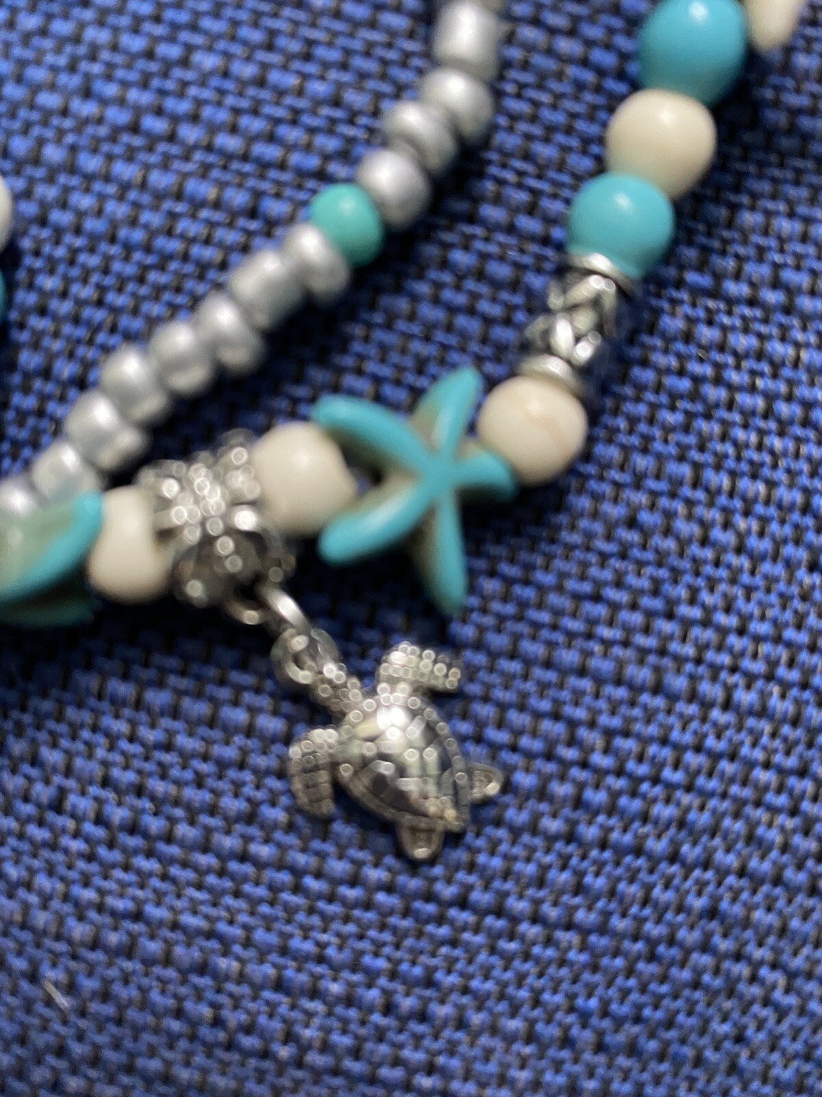 New! Summer Anklet with Sea Turtle Charm 8″ with 2″ Extender