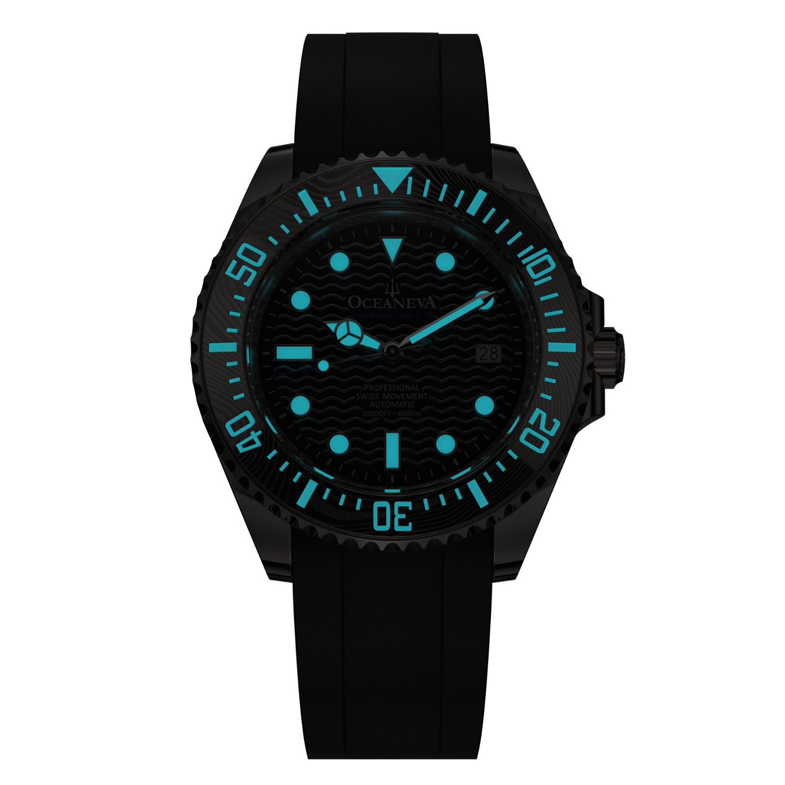 Oceaneva 6000m Grade 5 Titanium AUTOMATIC Watch SWISS MOVEMENT Black