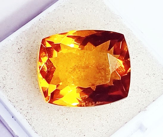 Cushion Cut Orange Topaz 11.50 Ct Certified Loose Gemstone With Free Gift