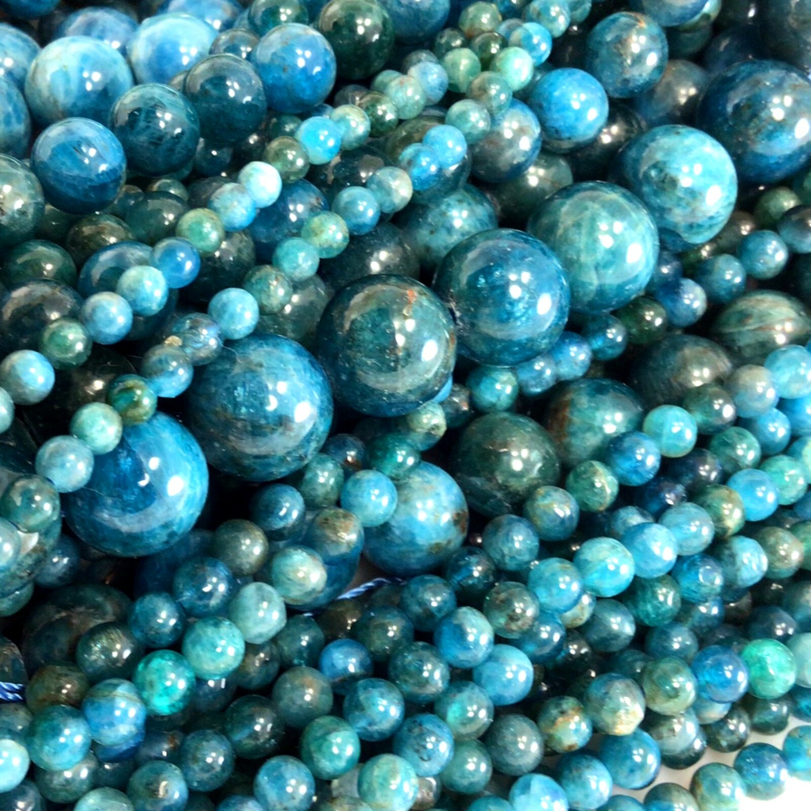 Blue Apatite Round Loose Bead 15″ 4mm 6mm 8mm 10mm 12 Beading natural Gemstone