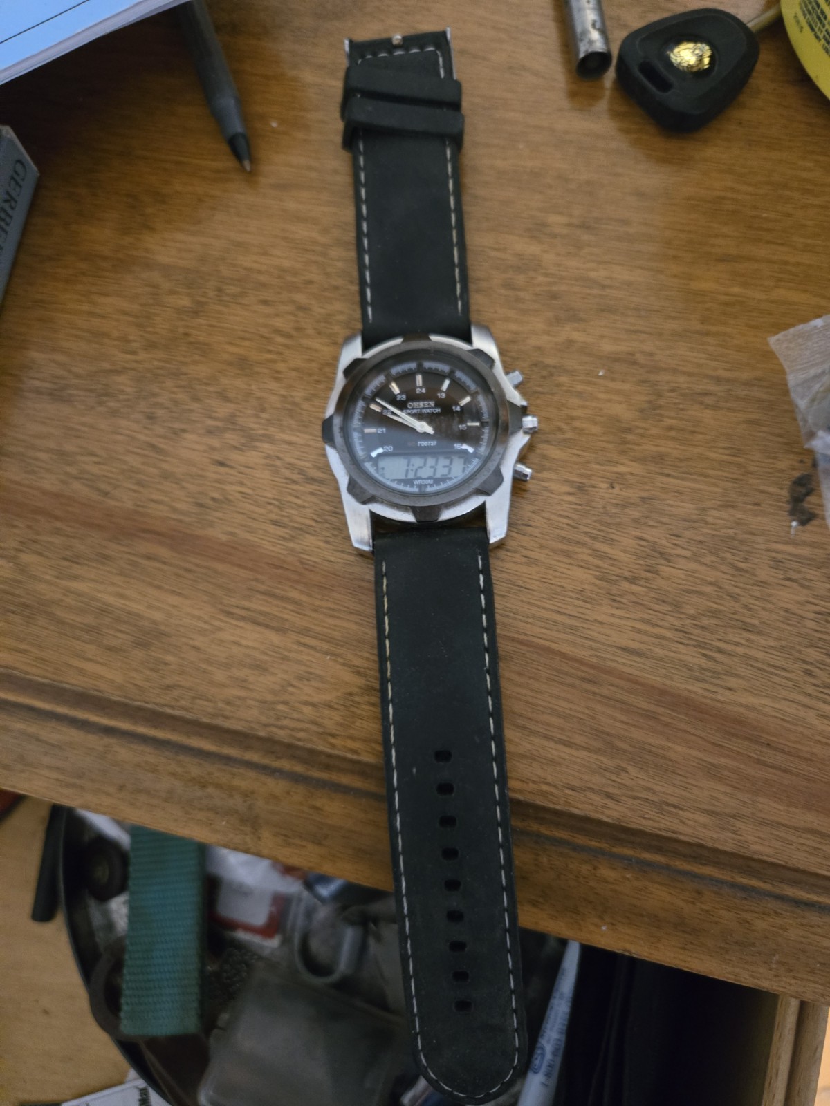 OHSEN Quartz Analog-Digital Black strap wr 30m
