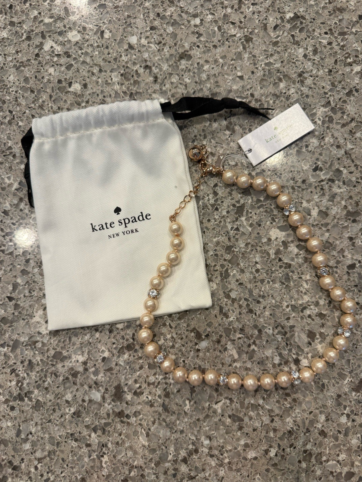 Kate Spade Lady Marmalade Blush Faux Pearl Necklace NWT