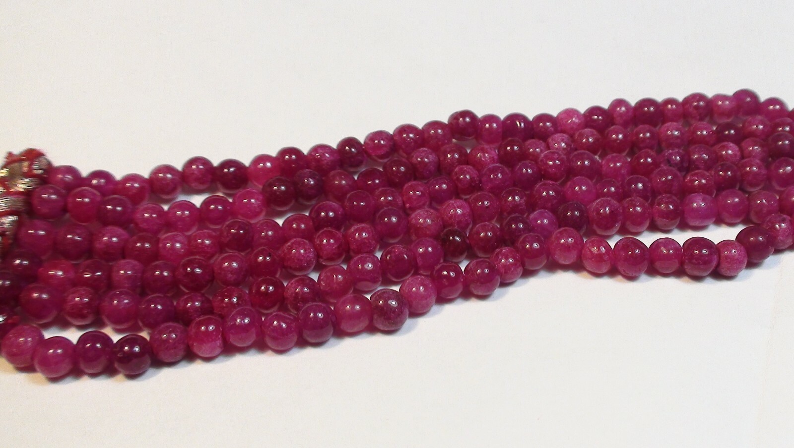 BIG! 367.10 ct NATURAL ROYAL FIRE PINK RED RUBY SILK CORD NECKLACE 16,7/8”,19.5