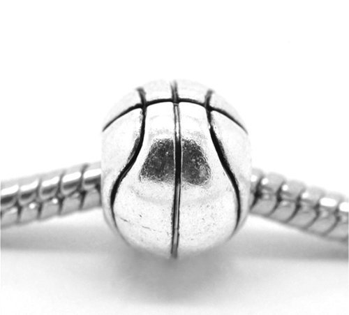 “Basketball Ball” Charm for Snake Chain Charm Bracelets