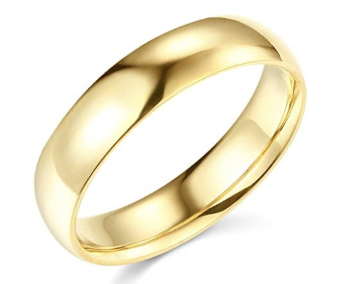 Solid Real 14K Yellow Gold Wedding Anniversary Band Ring Regular Fit Mens Womens