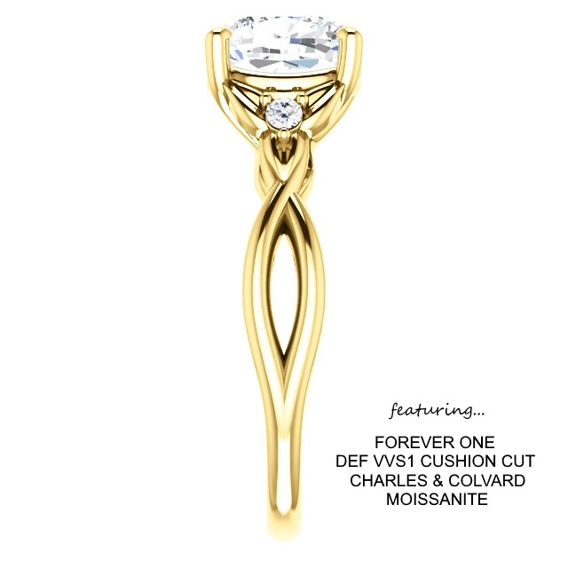 2.06 Carat Forever One DEF Moissanite Ring 14K Gold CHARLES & COLVARD