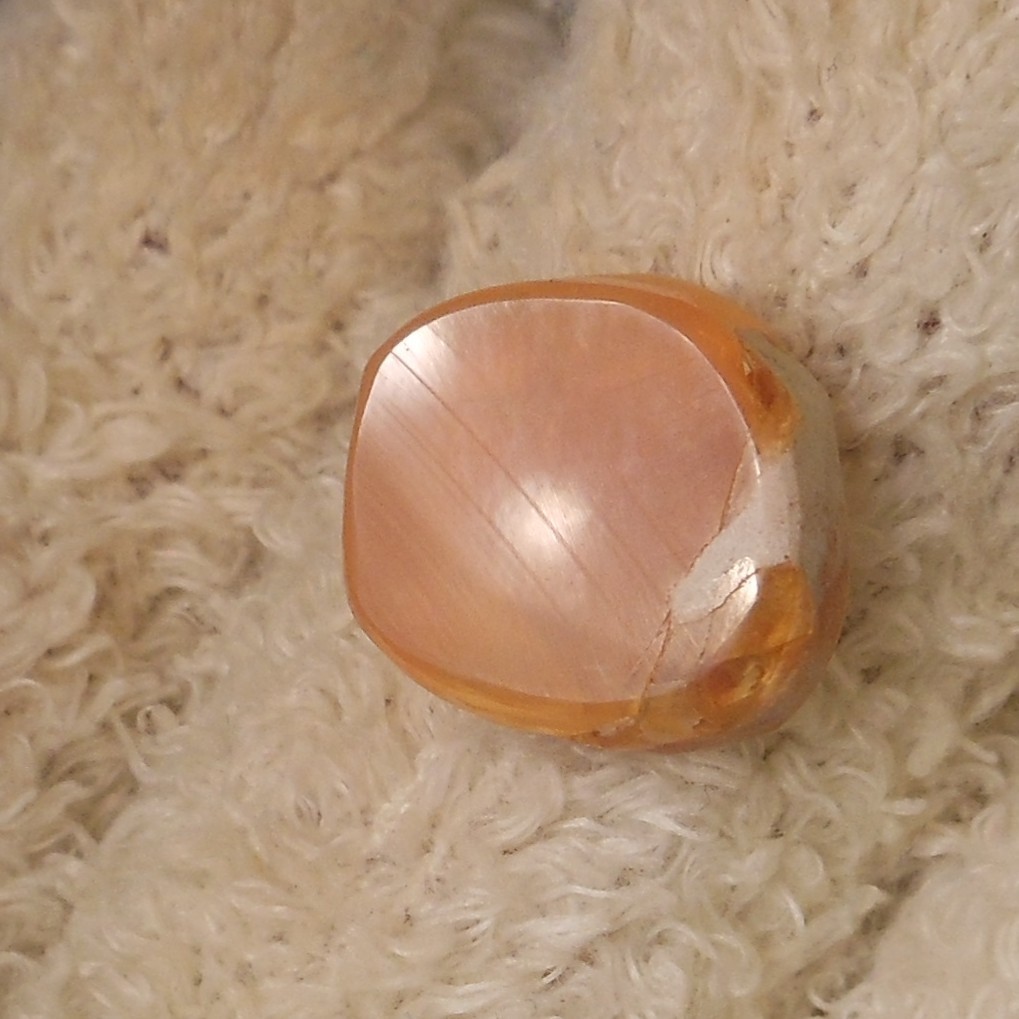 11ct Orange Mexican Fire Opal Cab 15.8mm x 14.2mm x 7.4mm