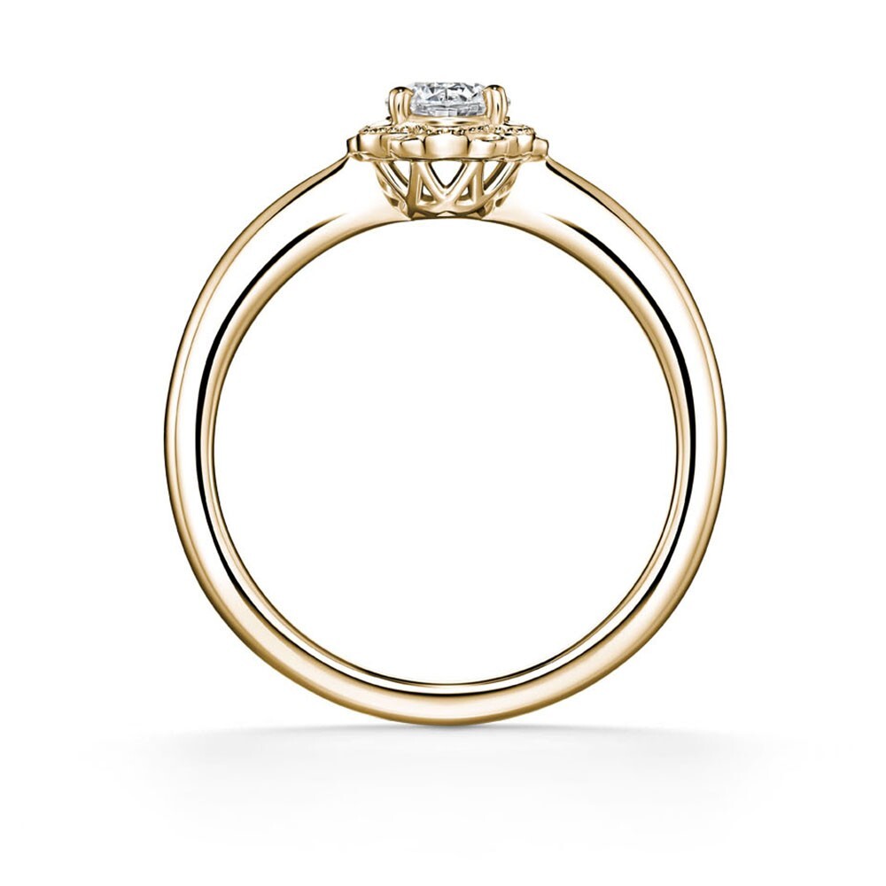 18K Yellow Gold Lab Grown Diamond CVD Engagement Ring Round Cut 0.50 Carat