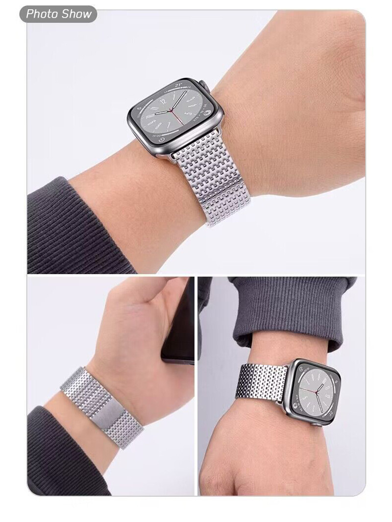 Stainless Steel Mesh Band for Apple Watch 10 9 8 7 6 SE 42/44/45/46/49mm Ultra 2