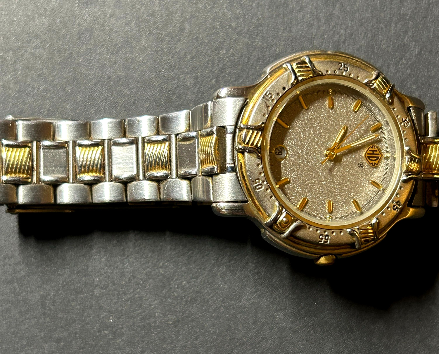 Vintage Harley Davidson Watch Two Tone Gold Silver #9960995V Bulova Men’s
