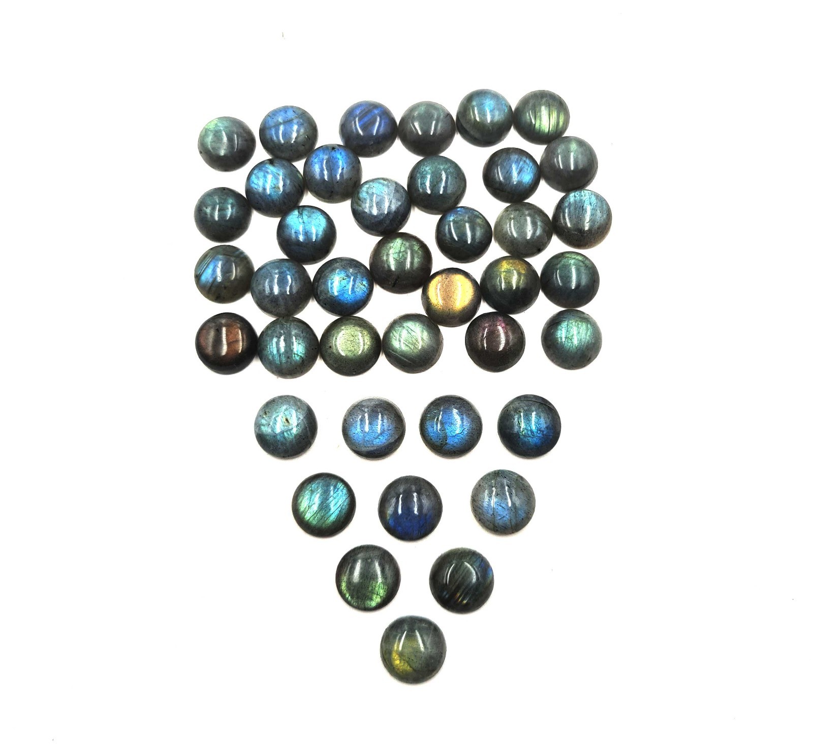 Natural Labradorite Round Cabochon Loose Gemstone Lot 11 Pcs 14 MM 105 CT