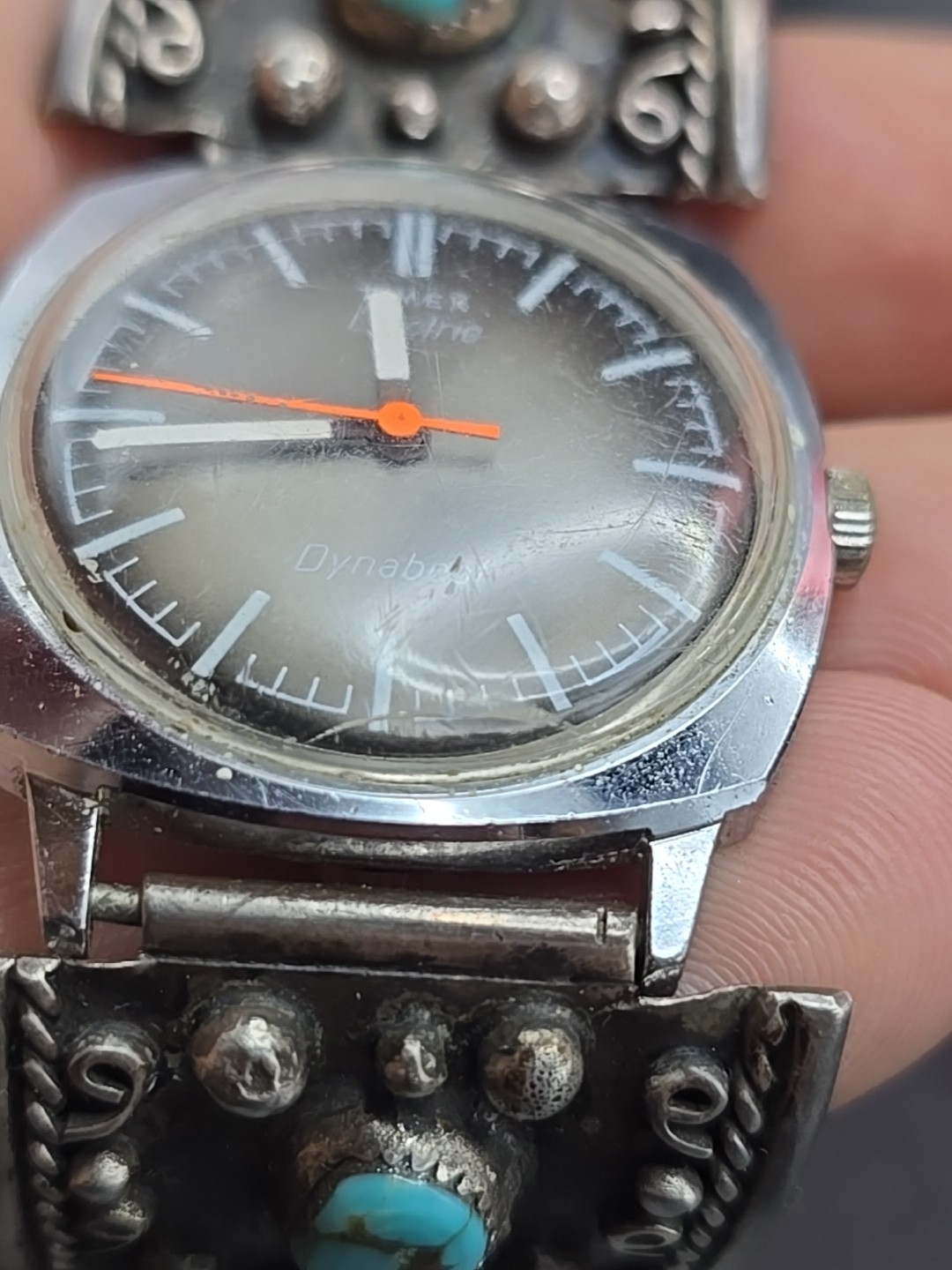 Timex Dynabeat Electric Men’s Watch With Navajo Sterling And Turquoise Band