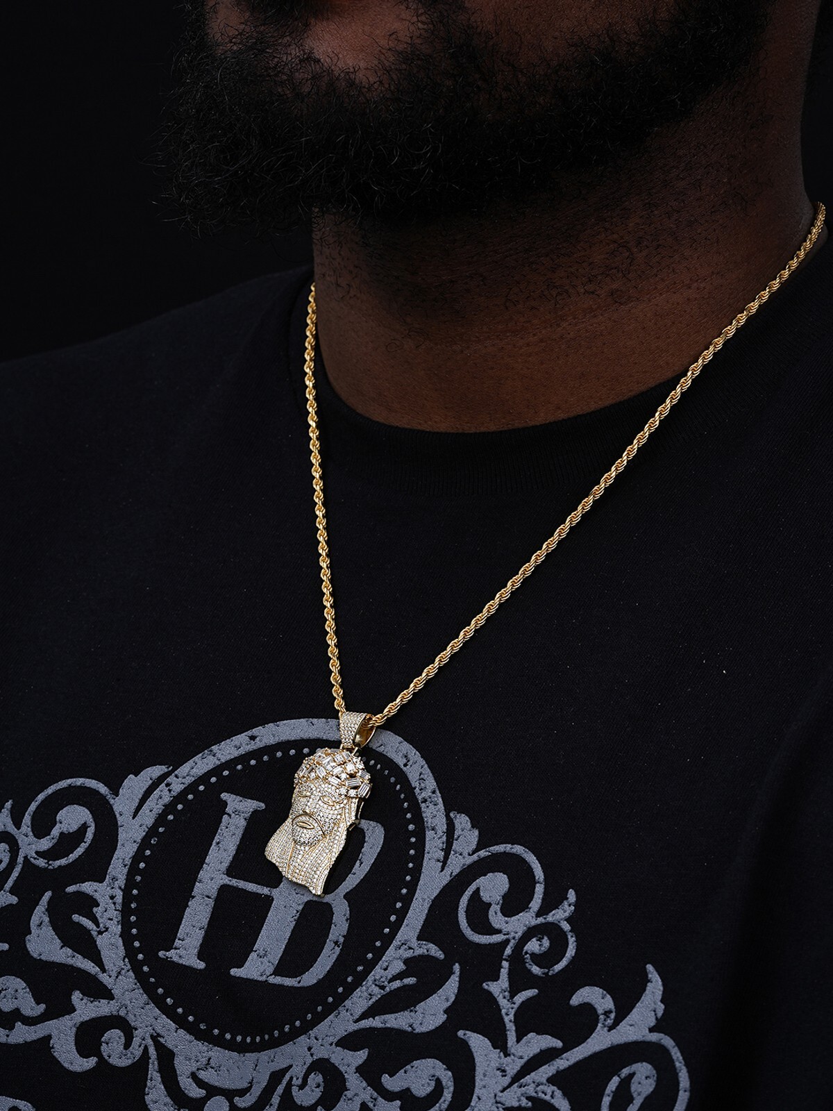Iced Baguette MOISSANITE Gold Plated Jesus Piece Pendant Passes Test Out Hip Hop