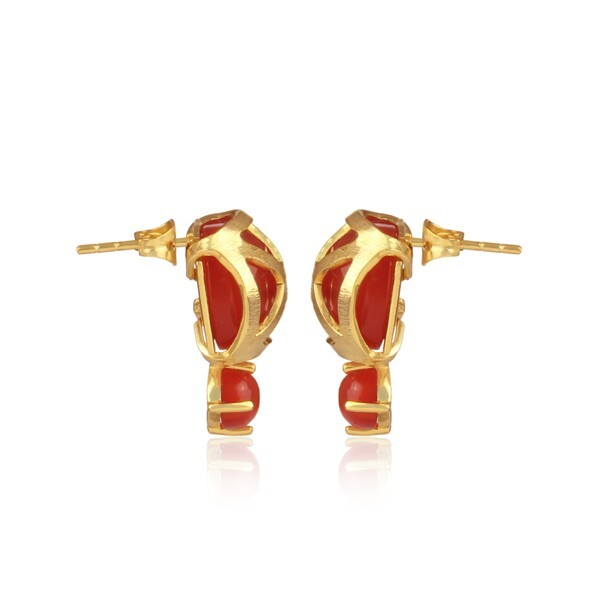 Carnelian Set Turkish Style Designer Stud Gold Earrings Jewelry For Women Gifts