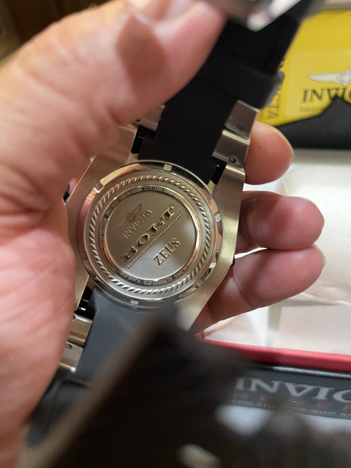 Invicta Bolt Zeus Men’s Chronograph Date Quartz Black Dial Black/Silver Band Box
