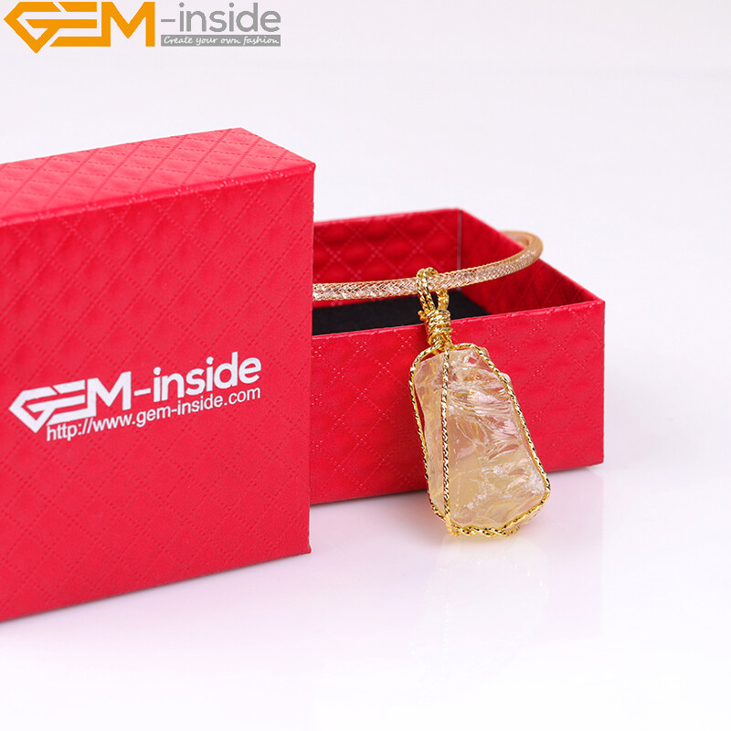 Natural Charm Necklace Raw Crude Crystal Pendulum Quartz Pendants For Women
