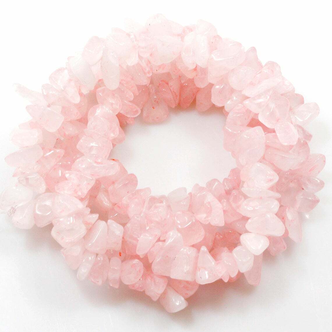 Gemstone Rose Quartz Chips Beads Assorted Stones 32″ Strand Freeform Small Chips