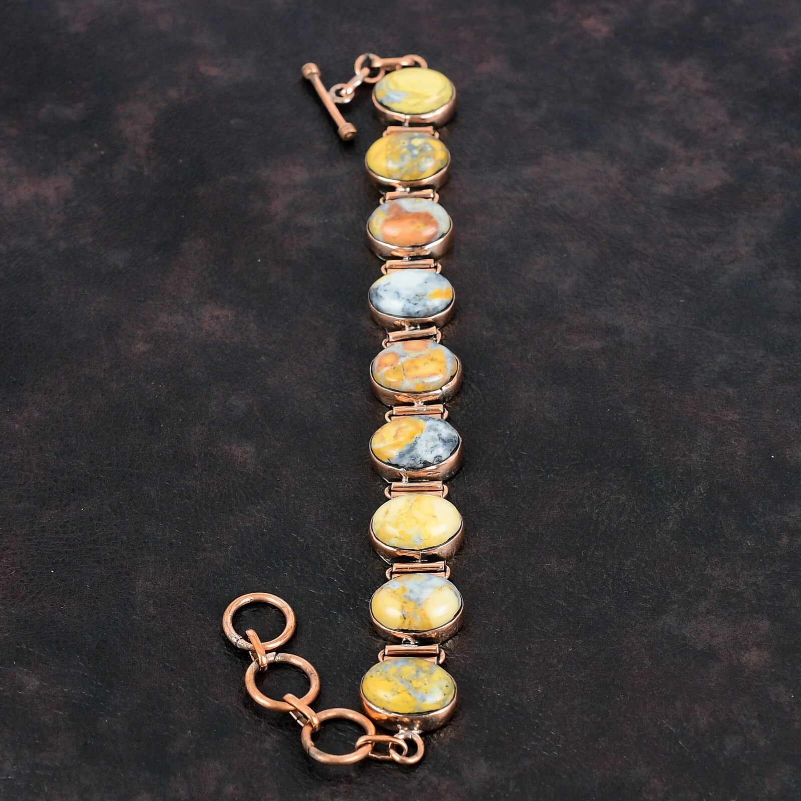 Womens day Deal Oval Maligano Jasper Gemstone Copper Elegant Engagement Bracelet