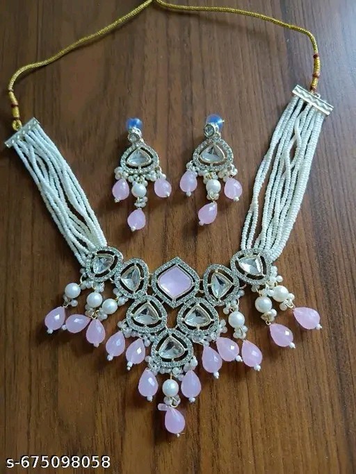 Indian Bollywood Designer Gold Plated Fashion Jewelry Necklace Earring Set