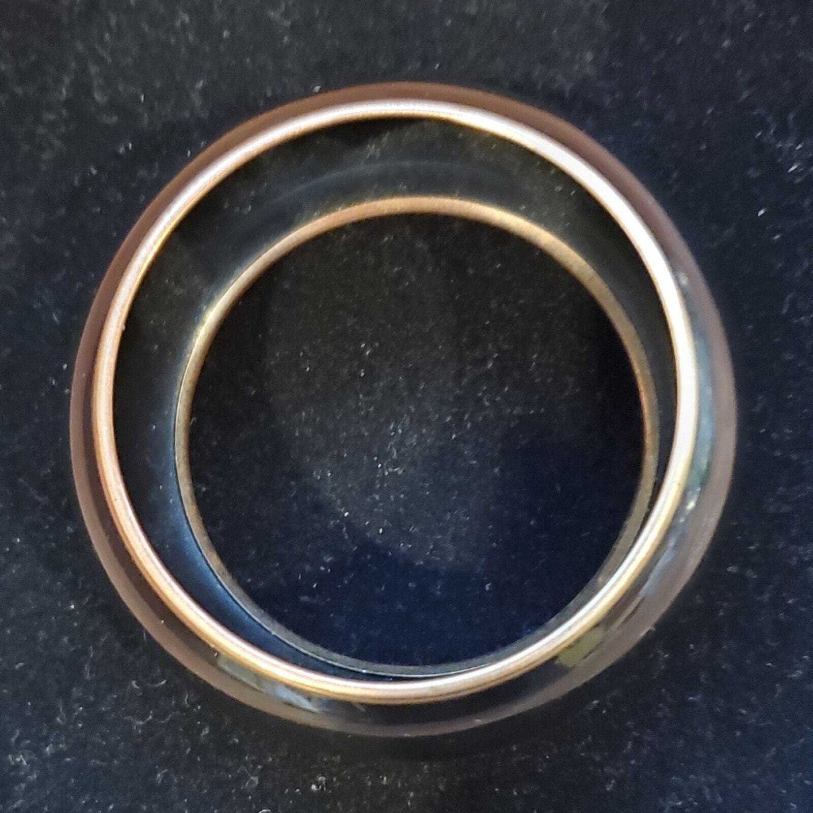 3.5 inch x 3.25 inch Bllack and Gold Metal Bangle Bracelet 2 3/4 inch Opening