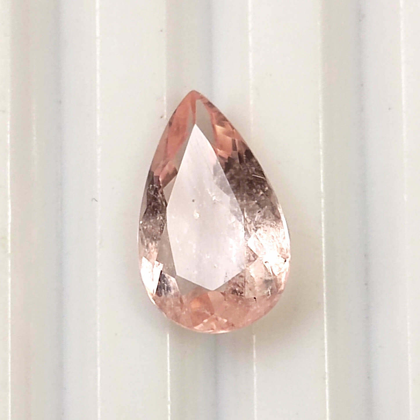 2.30 Carat Natural Peach Morganite Pear Shape Faceted Loose Gemstone 12.5X7.7 mm
