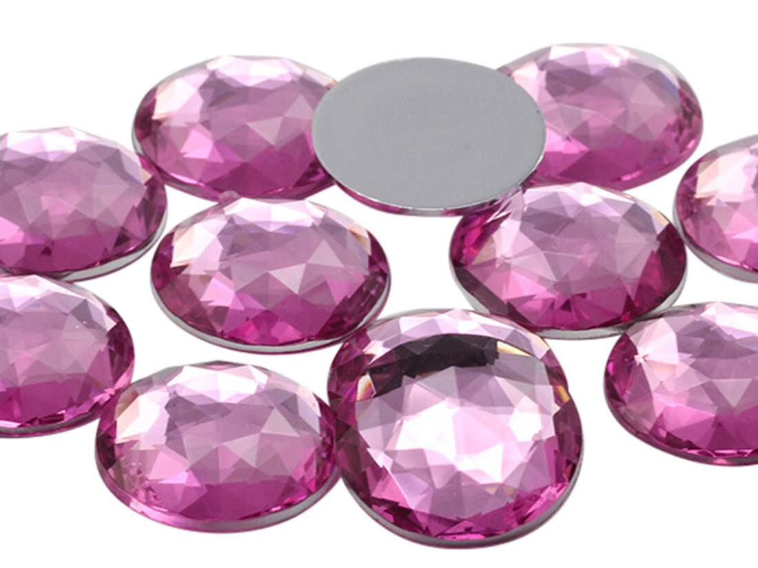 18mm Assorted 12 Colors Flat Back Acrylic Round Gems Rhinestones – 120 Pieces