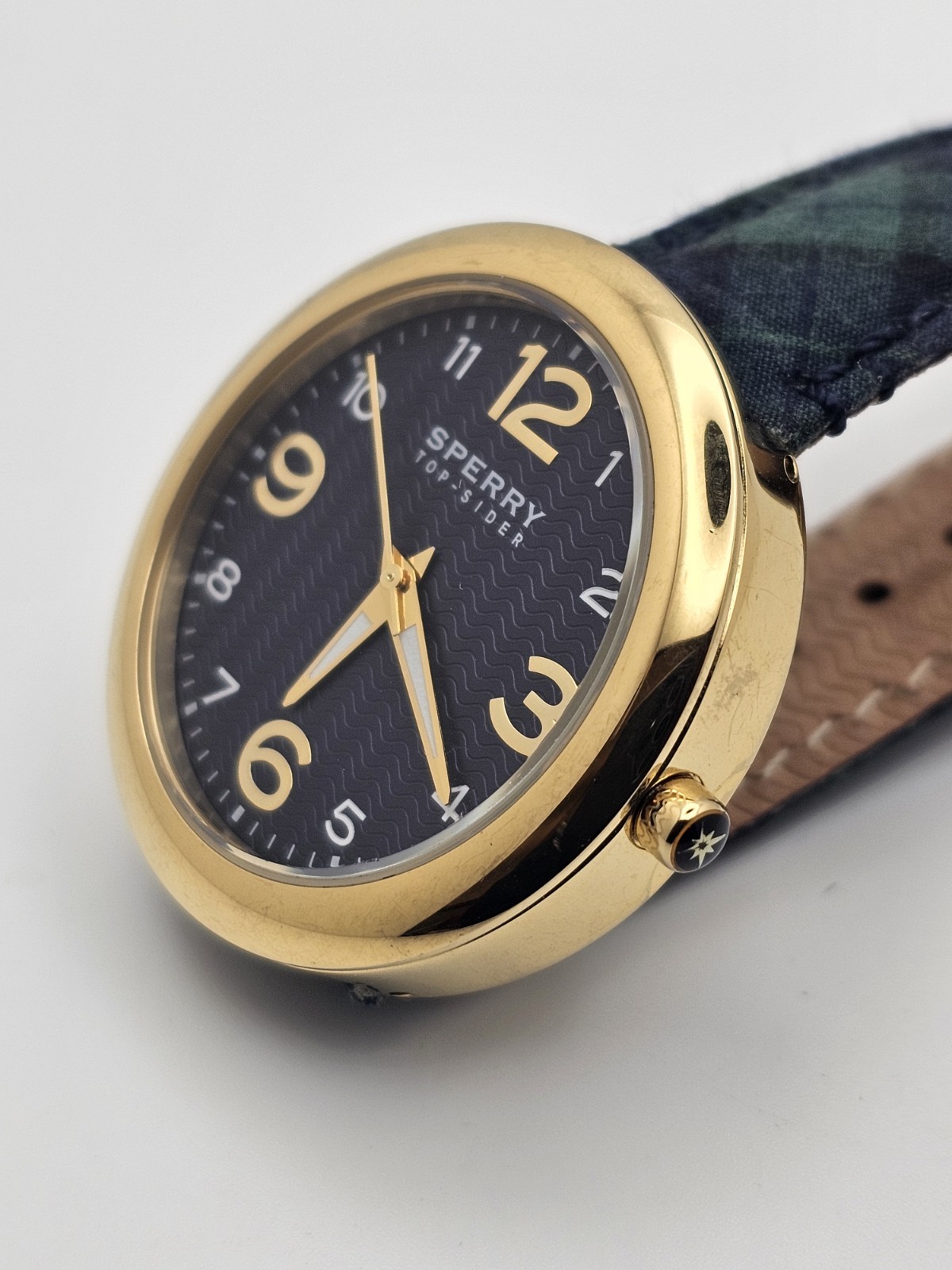2013 SPERRY TOP-SIDER CLASSIC FLANNEL BLUE/GREEN/GOLD 40MM WOMEN ANALOG WATCH🔥
